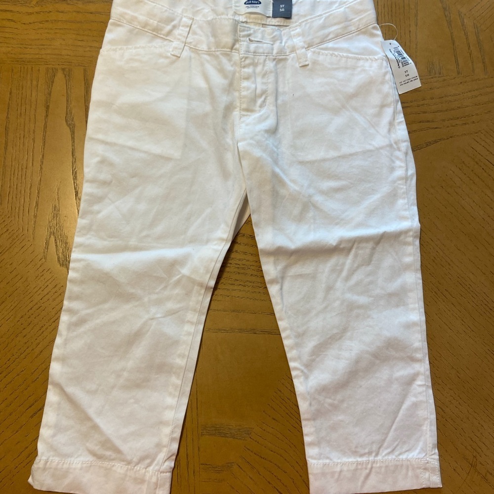 Old Navy White Girls chino pant size 5